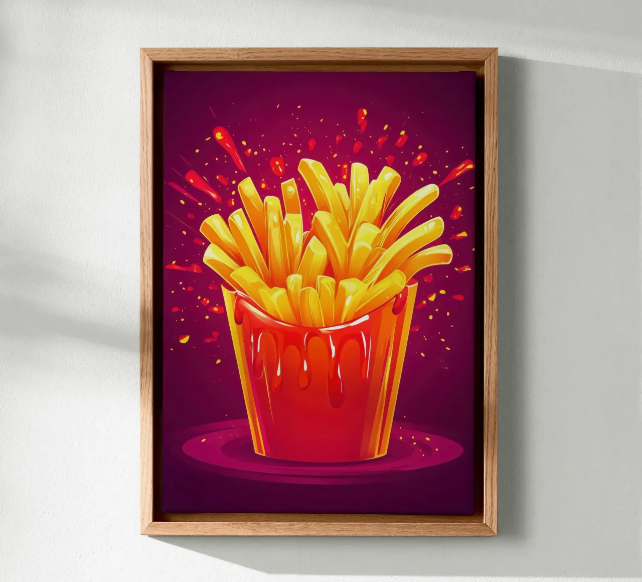 Crispy fries in an explosion canvas by pixelbull - medieval art and more
