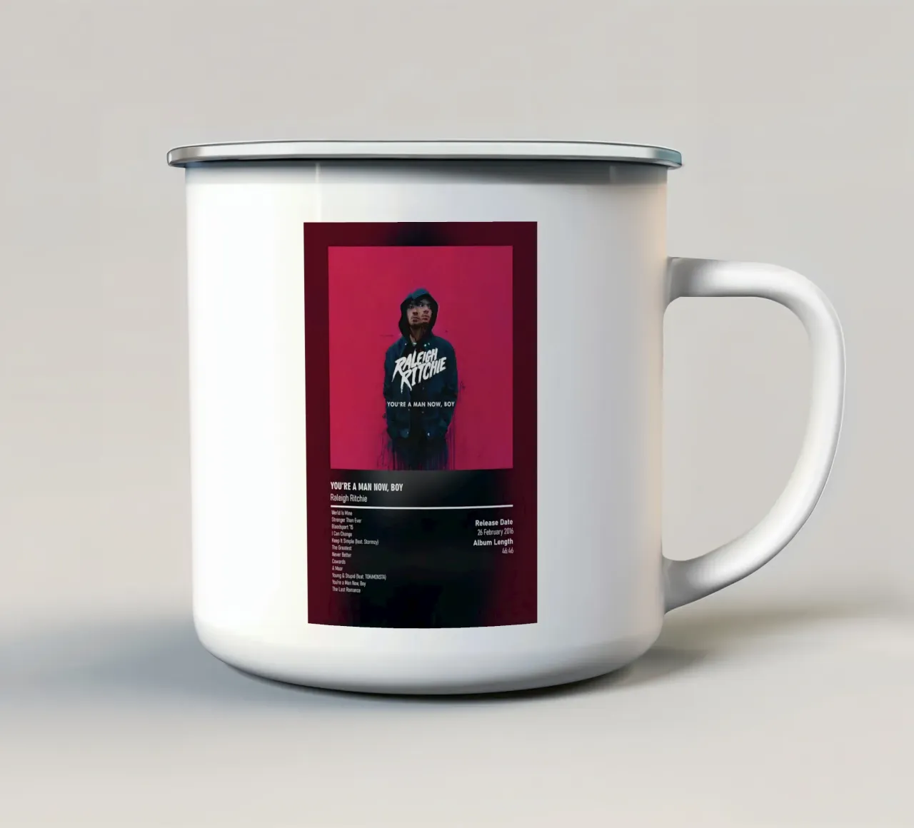 You_re a Man Now, Boy (2016) by Raleigh Ritchie tazza in smalto da DGUnder