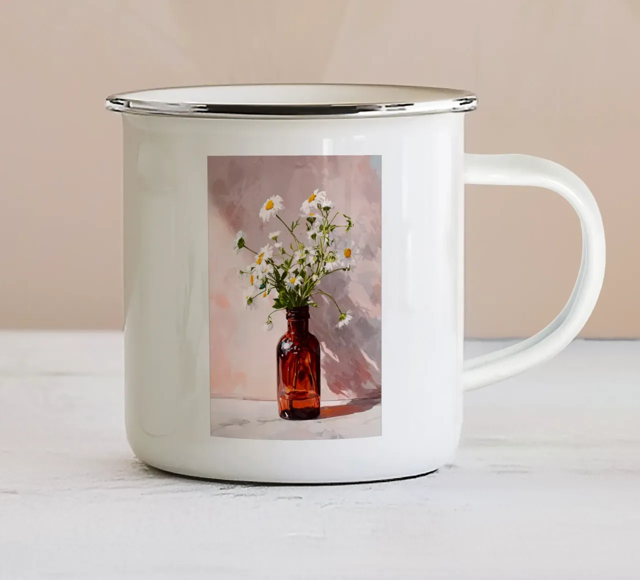 Bouquet di margherite tazza in smalto da IamHomeStudio