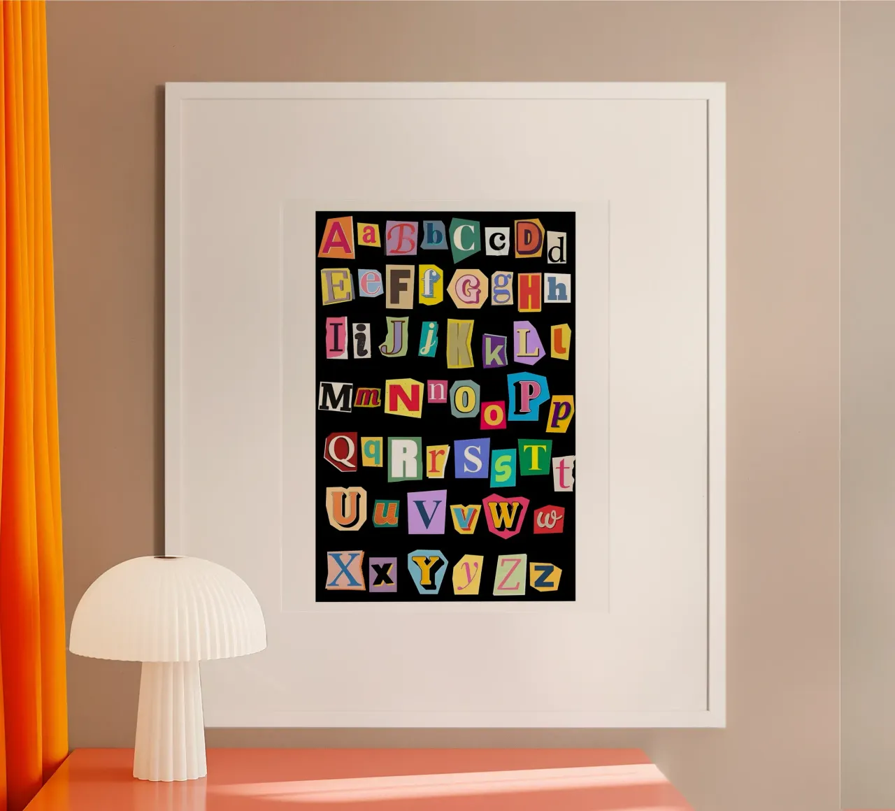 ABC Scramble poster with aluminum frame by Olivia Creator