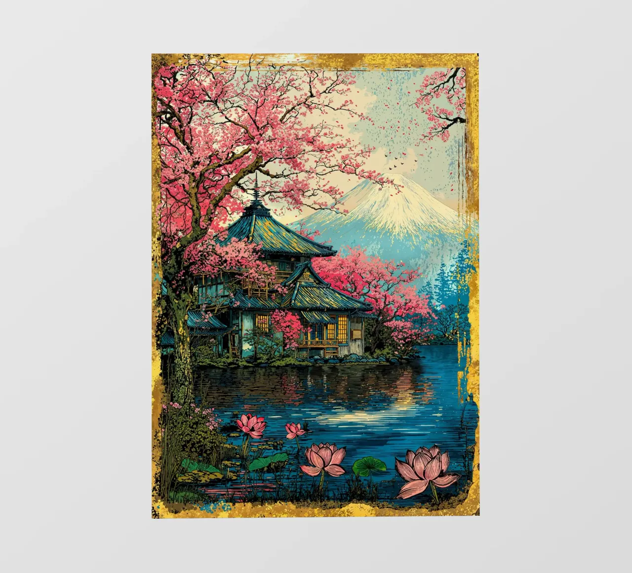 Fuji’s Sacred Bloom Retro Art pellicola backlit da Pixaverse