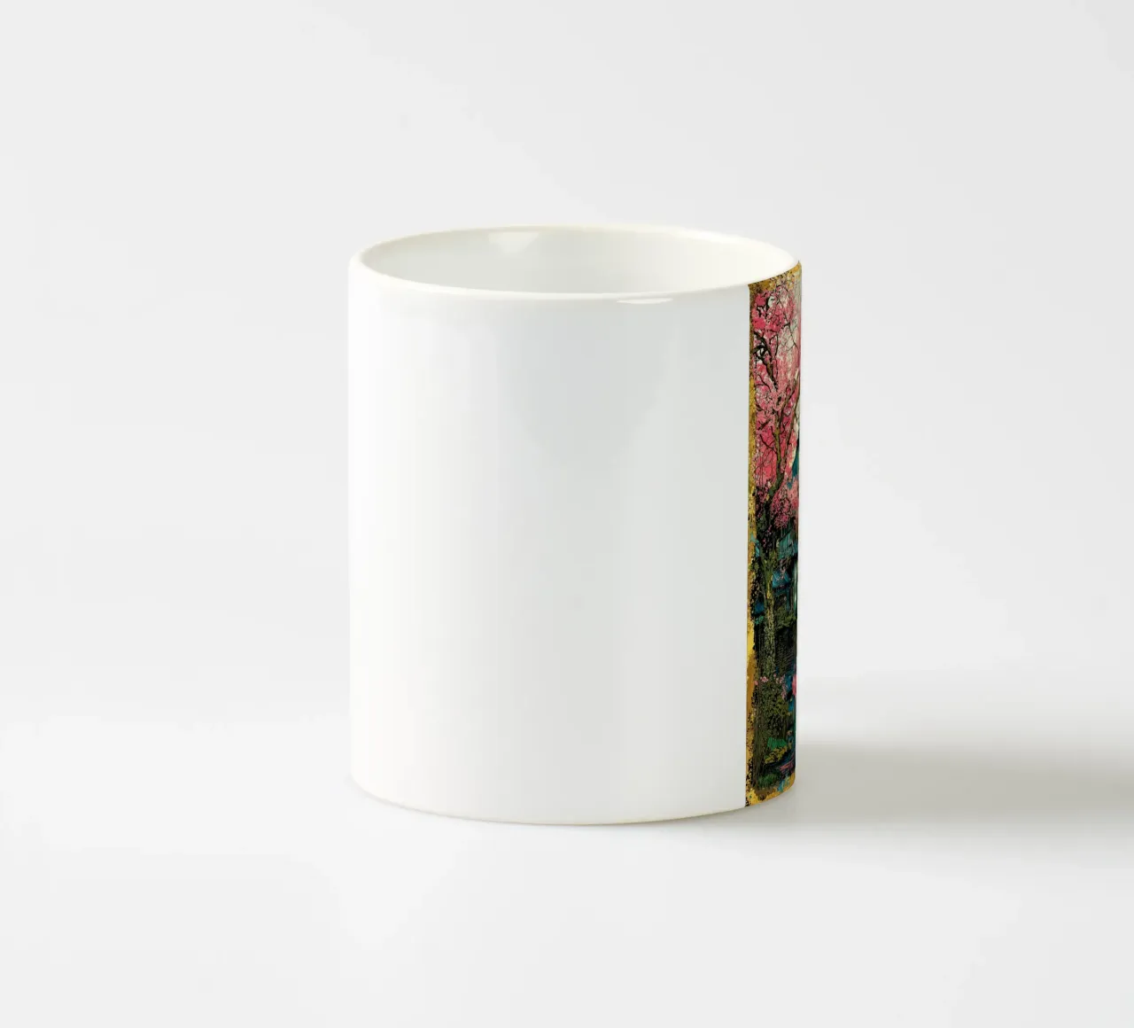 Fuji’s Sacred Bloom Retro Art tazza in ceramica da Pixaverse