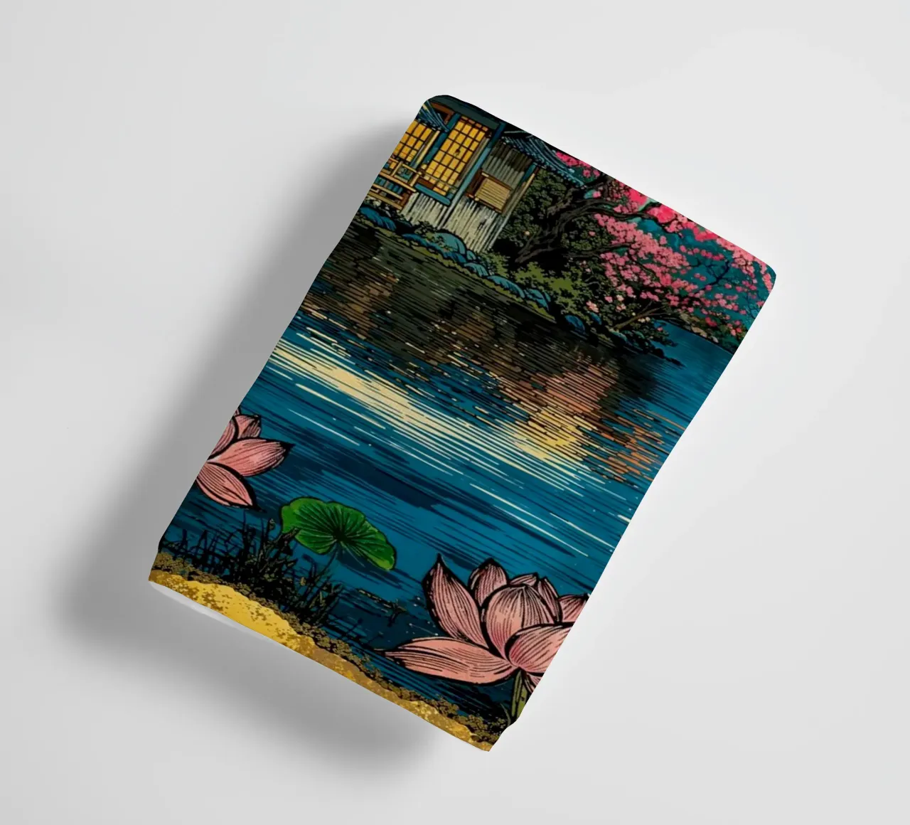 Fuji’s Sacred Bloom Retro Art asciugamano da bagno da Pixaverse