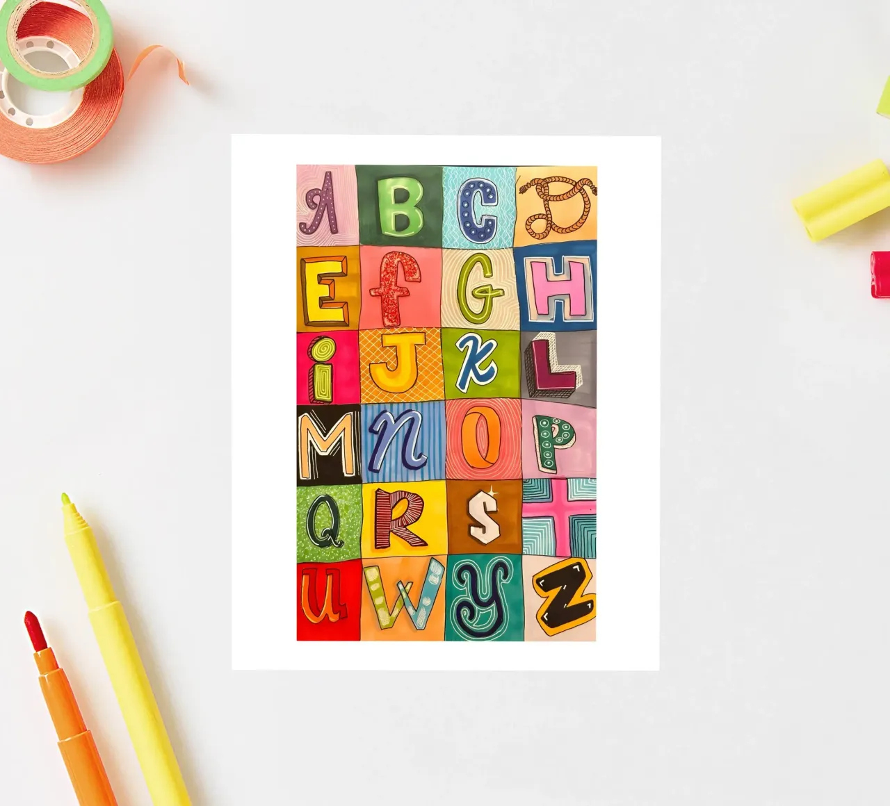 Colorfull Alphabet Grid sticker by Olivia Creator