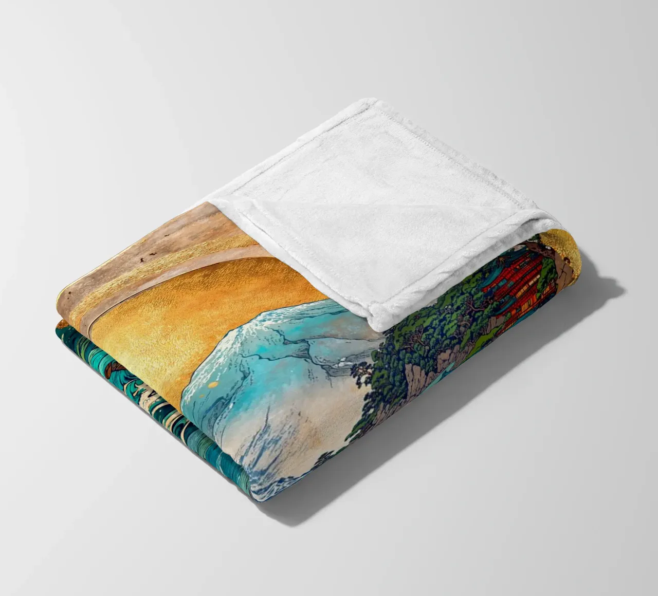 Mount Fuji and the Great Wave coperta in pile da Pixaverse