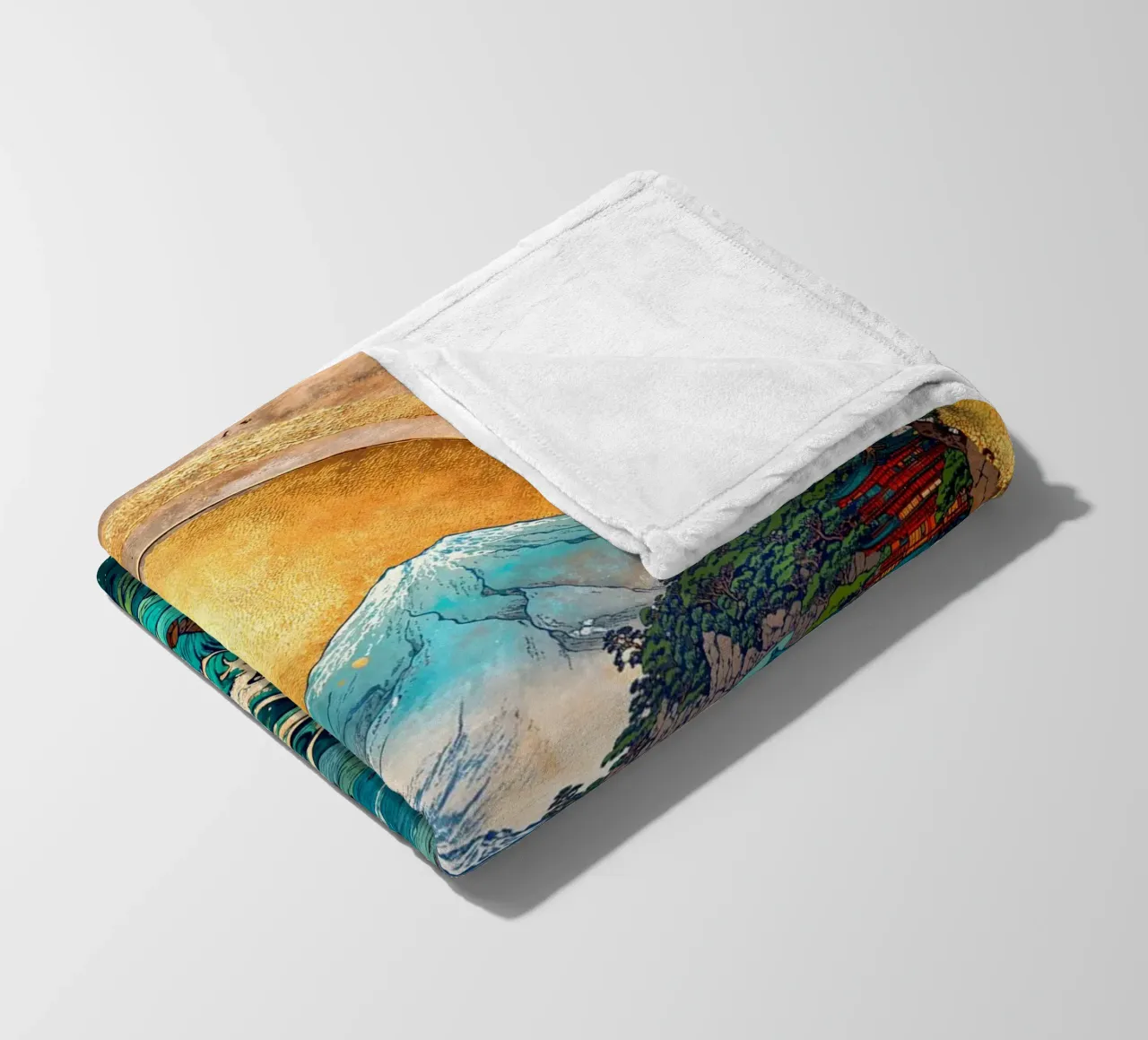 Mount Fuji and the Great Wave coperta in pile da Pixaverse