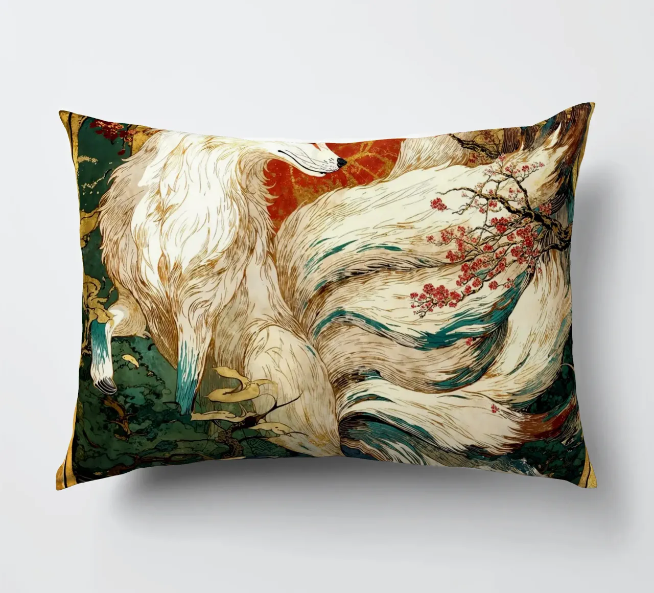 Celestial Kitsune’s Grace cuscino da Pixaverse