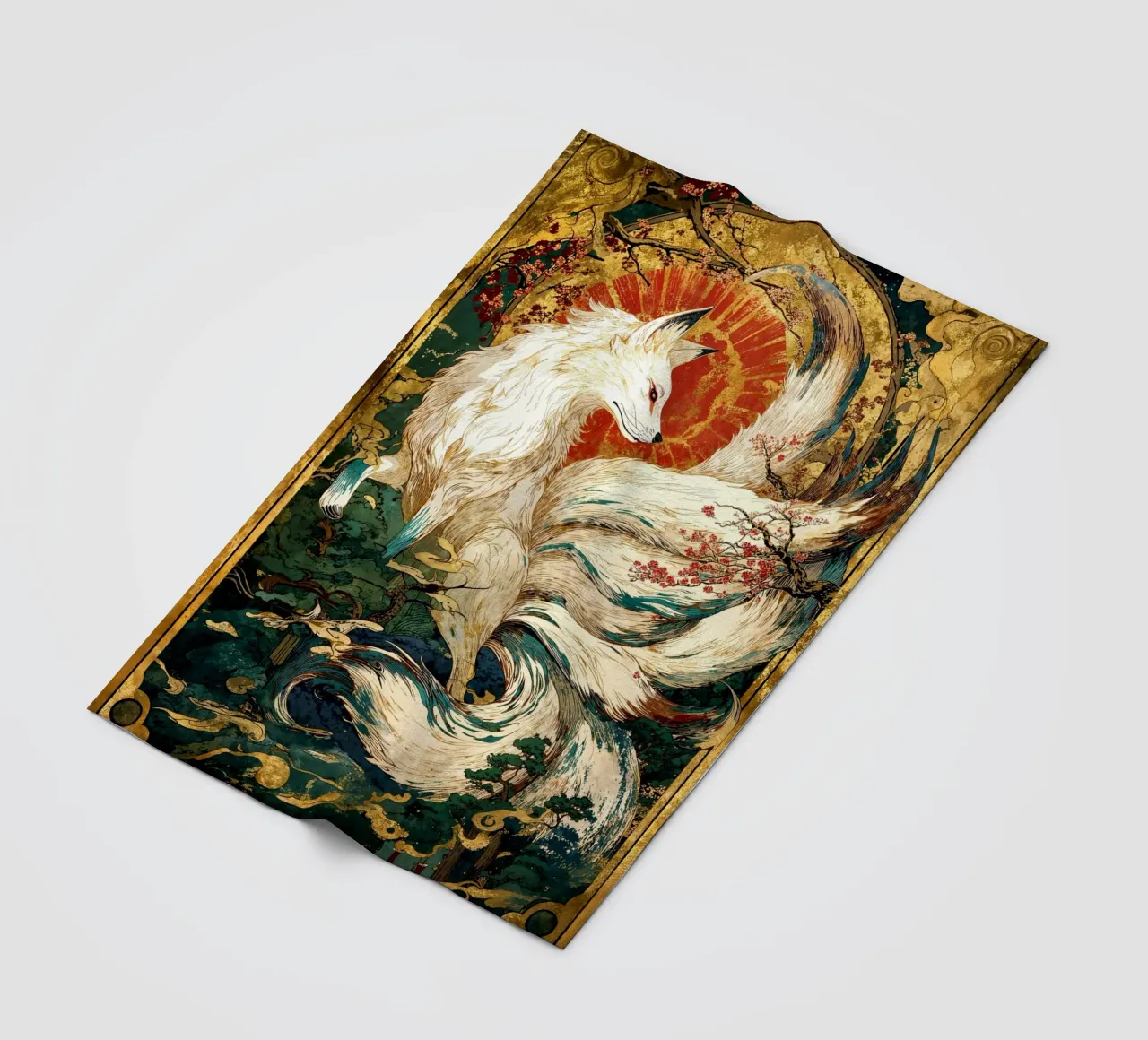 Celestial Kitsune’s Grace fleece blanket by Pixaverse
