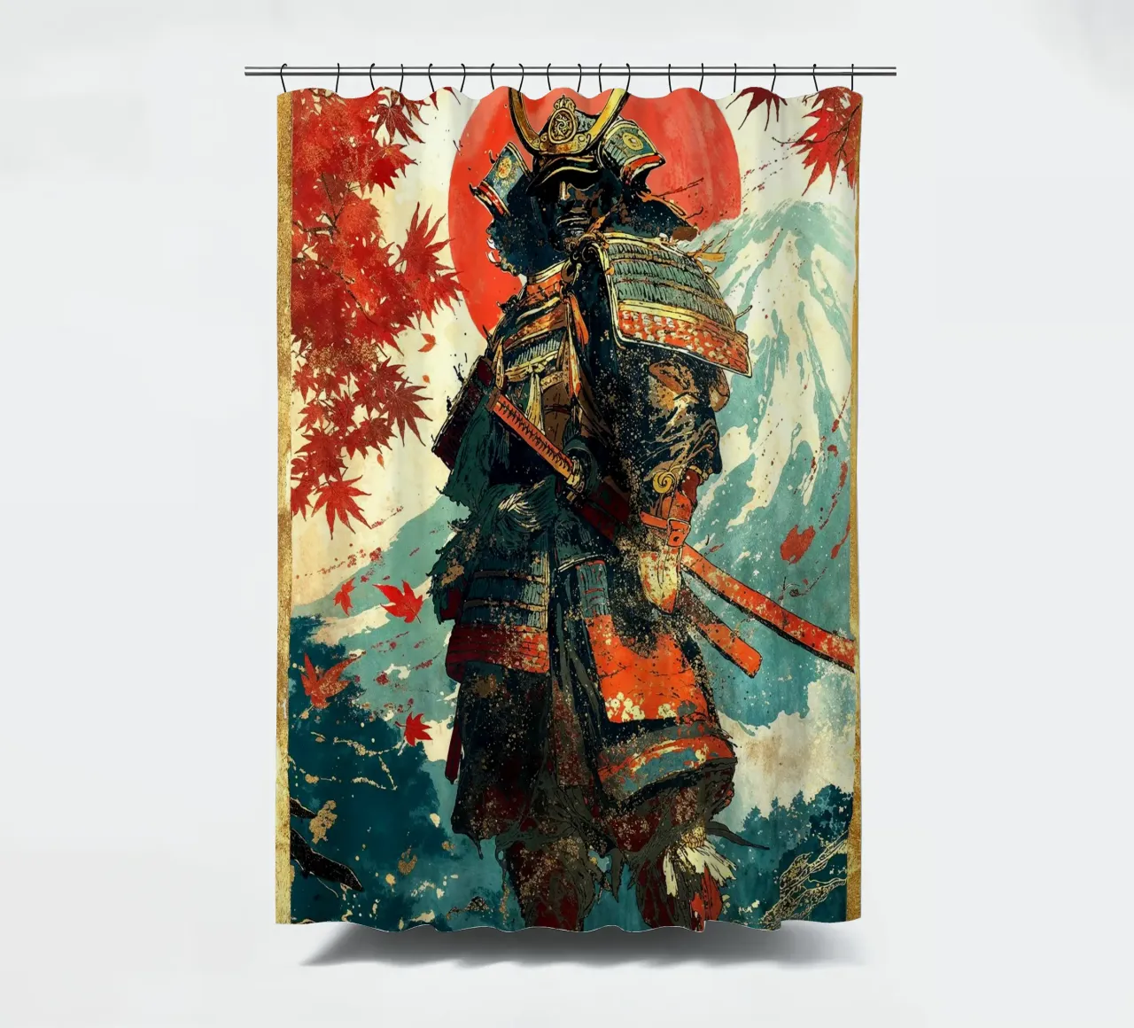 Samurai of Crimson Dawn douchegordijn van Pixaverse