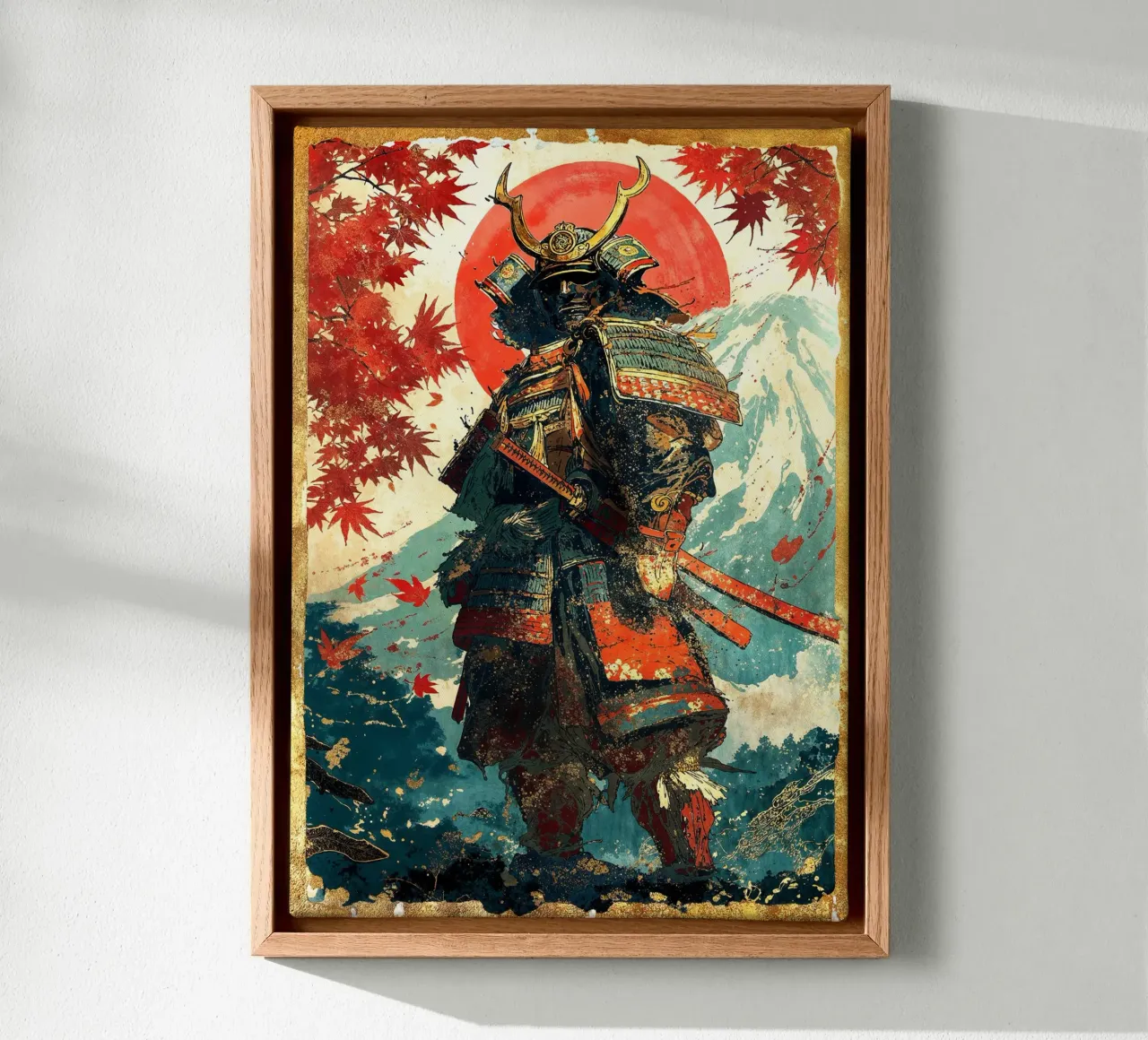 Samurai of Crimson Dawn tela con Cornice a cassetta da Pixaverse