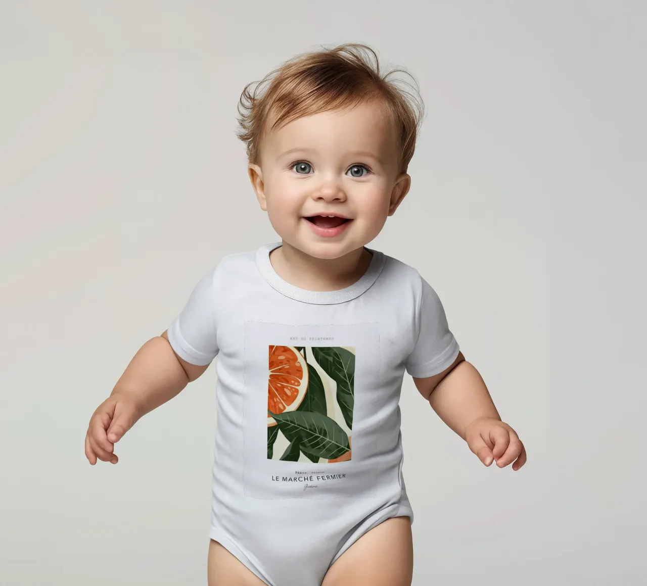 foglie di guava fette di frutta body neonato maniche corte da Abigail Ellis
