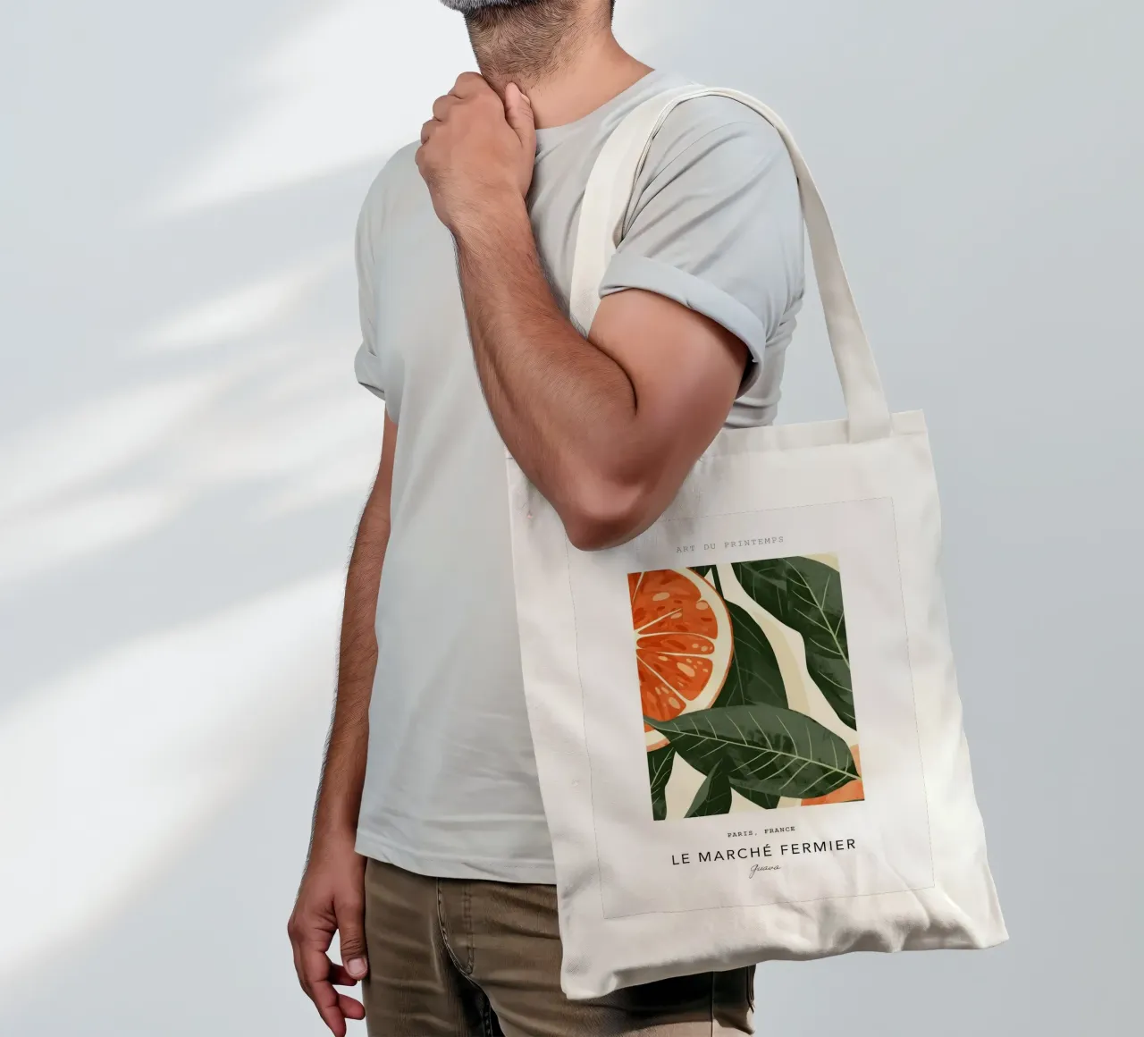 foglie di guava fette di frutta borsa in juta da Abigail Ellis
