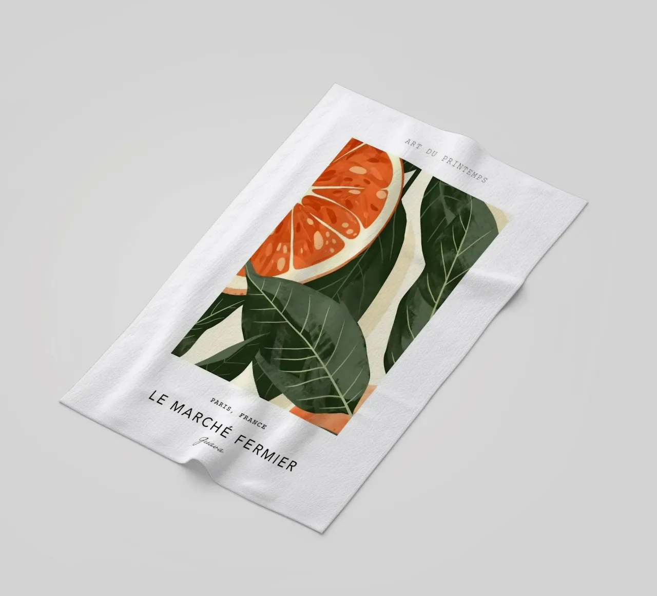 foglie di guava fette di frutta telo mare da Abigail Ellis