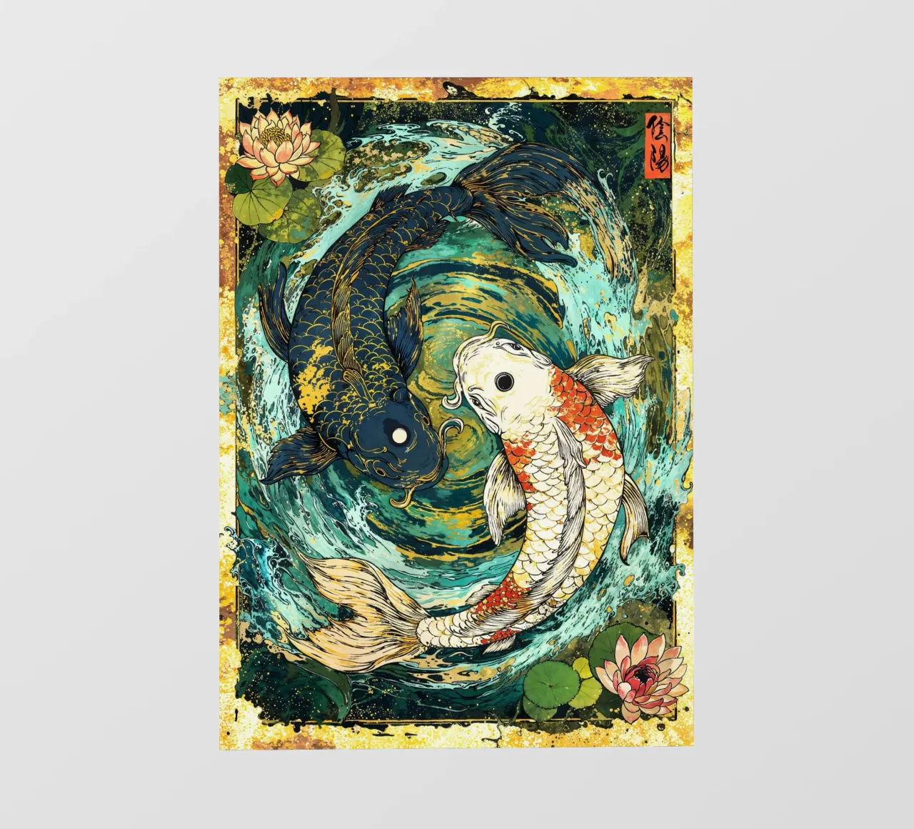 Koi Fish Yin Yang Harmony Art telo in pvc da Pixaverse