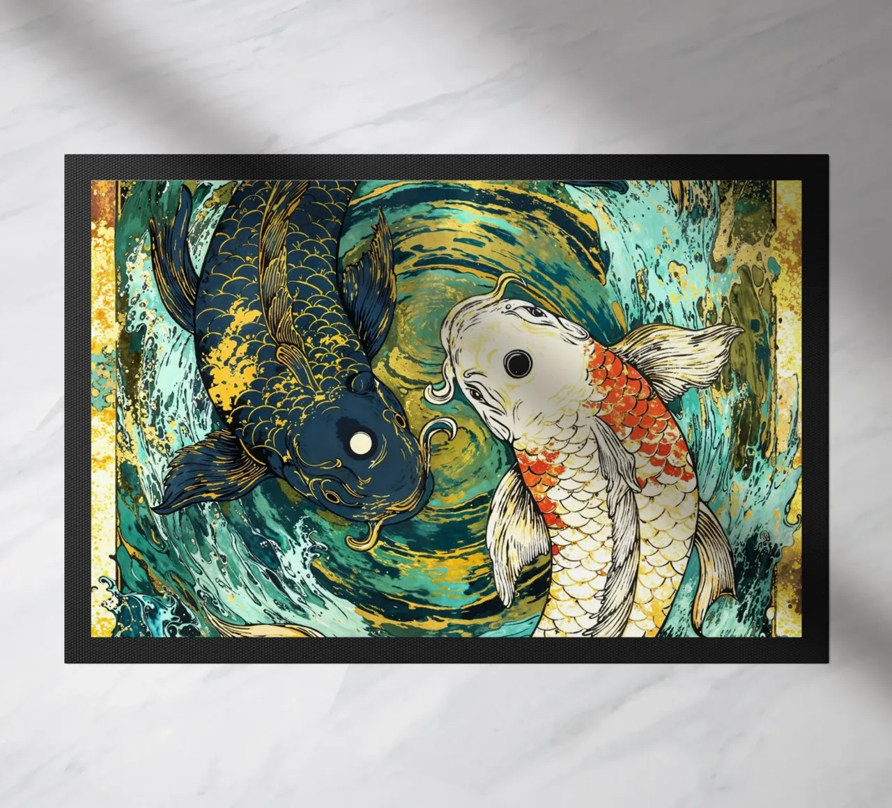 Koi Fish Yin Yang Harmony Art zerbino da Pixaverse