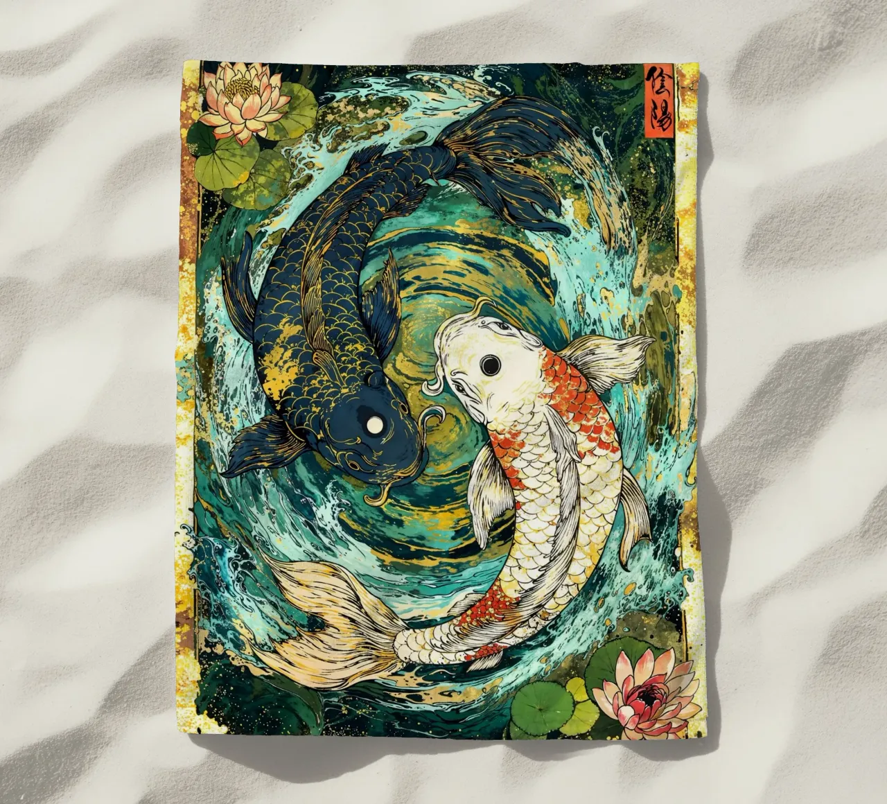 Koi Fish Yin Yang Harmony Art telo mare da Pixaverse