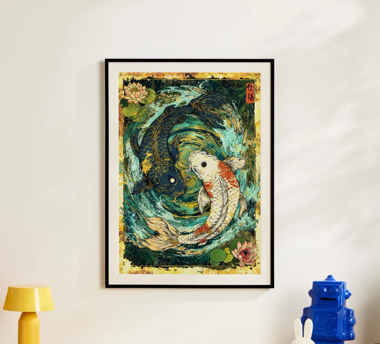 Koi Fish Yin Yang Harmony Art carta hahnemühle da Pixaverse