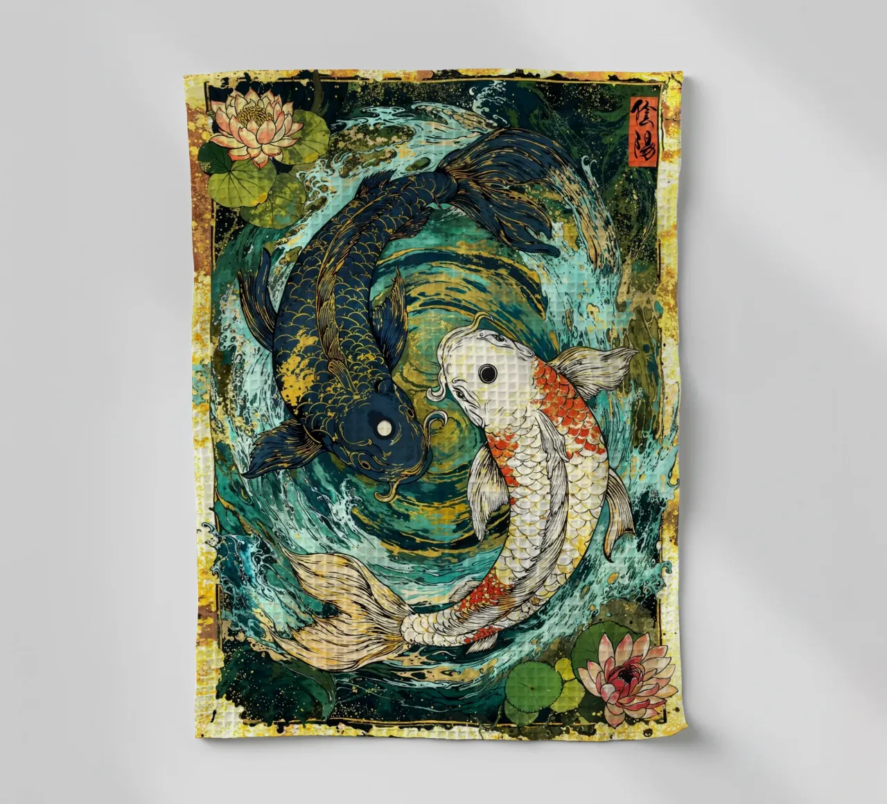 Koi Fish Yin Yang Harmony Art canovaccio da cucina da Pixaverse