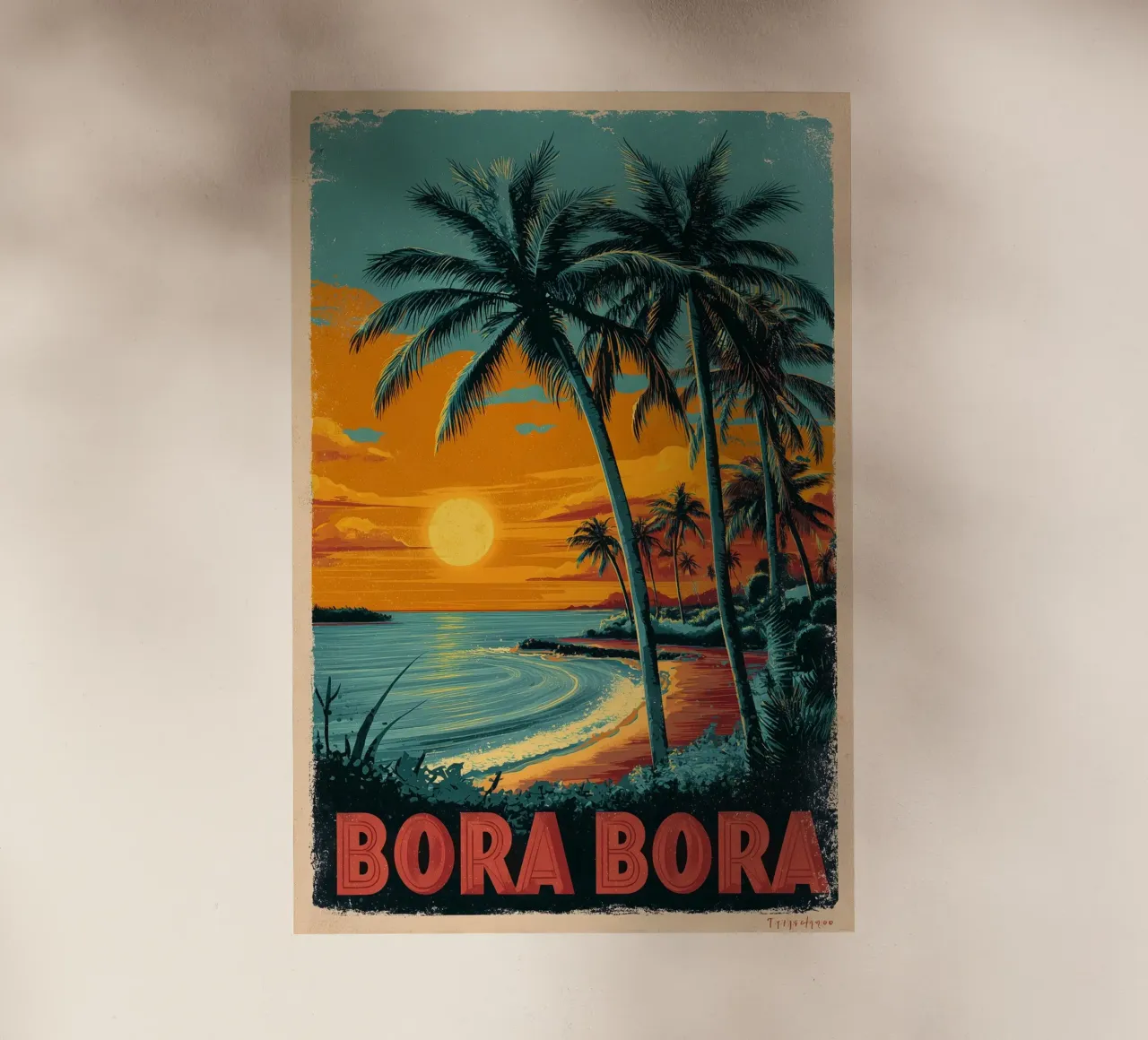 Bora Bora vintage Reiseposter pellicola backlit da Vintage Travel Art