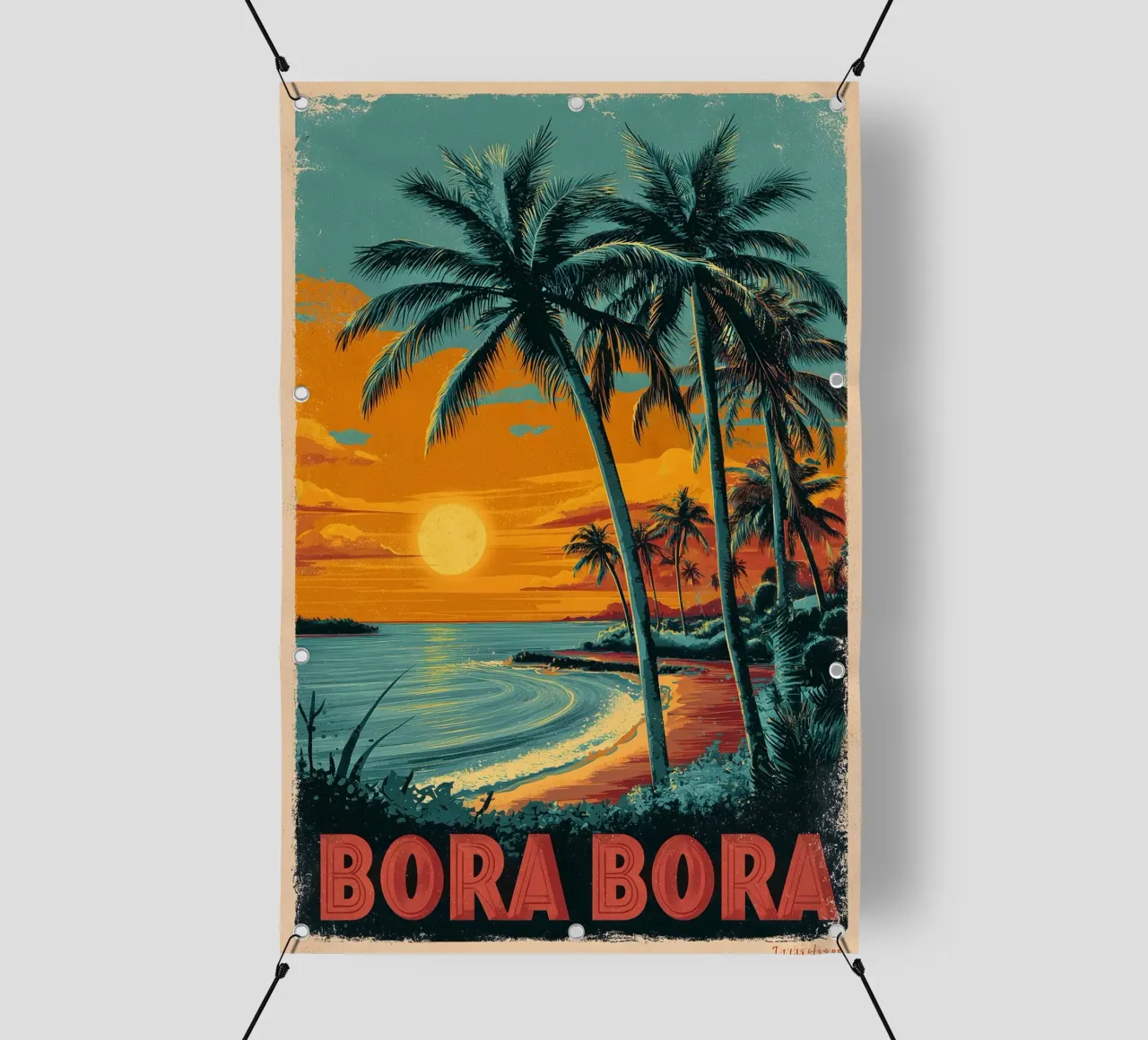 Bora Bora vintage Reiseposter telo in pvc da Vintage Travel Art