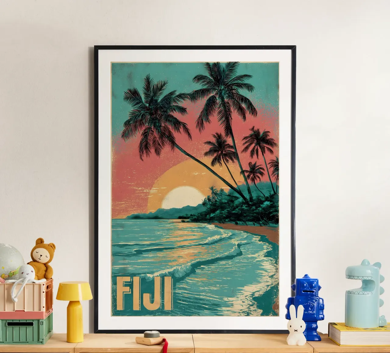 Fidschi vintage Reiseposter carta hahnemühle da Vintage Travel Art