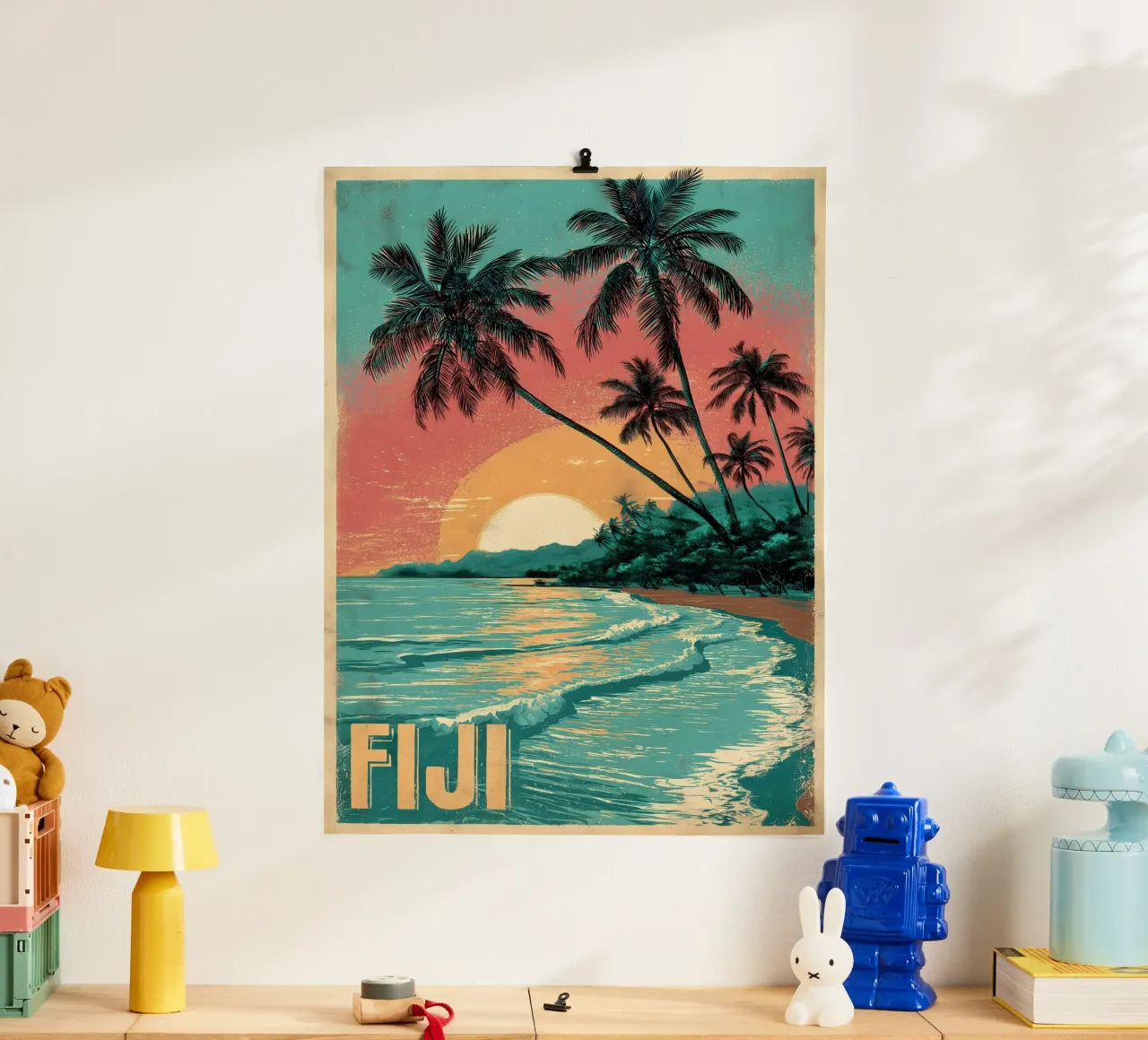 Fidschi vintage Reiseposter carta hahnemühle da Vintage Travel Art