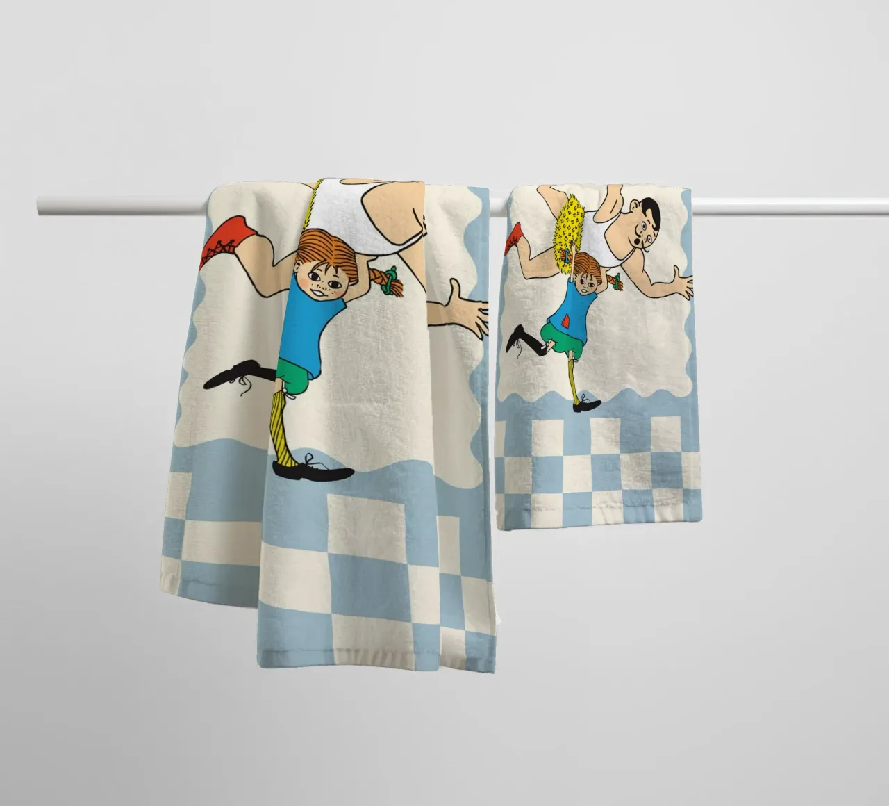 Poster di Pippi Calzelunghe e Adolf il Forte asciugamano da bagno da wongka shop