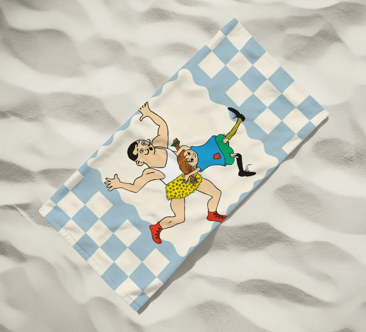 Poster di Pippi Calzelunghe e Adolf il Forte telo mare da wongka shop