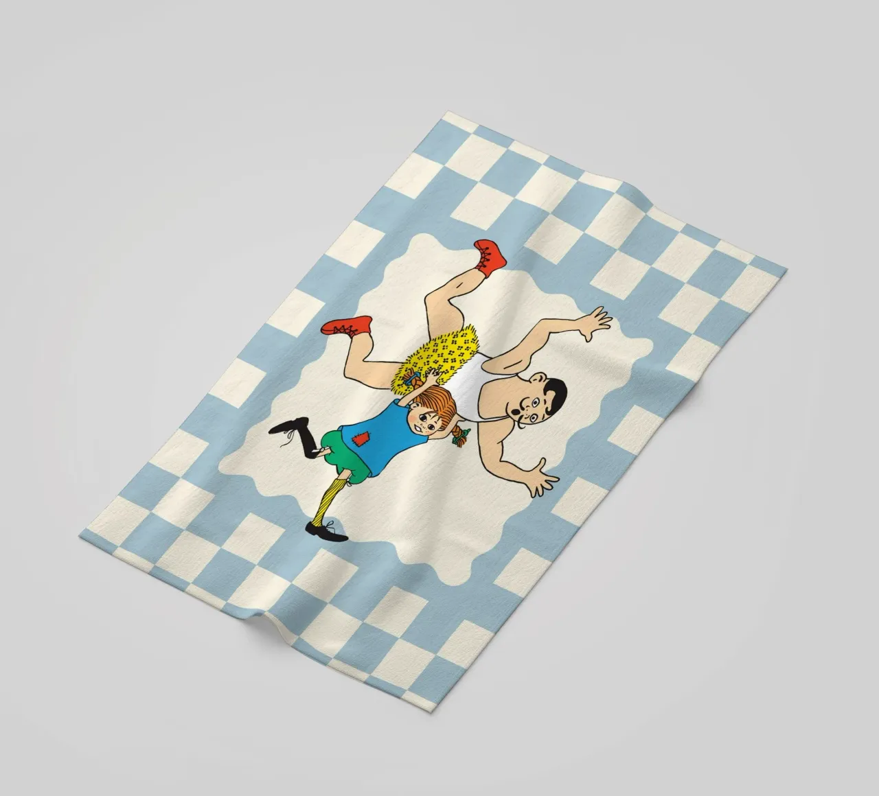 Poster di Pippi Calzelunghe e Adolf il Forte telo mare da wongka shop