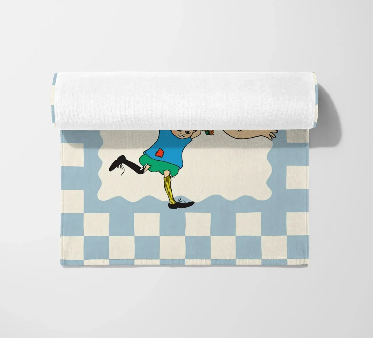 Poster di Pippi Calzelunghe e Adolf il Forte telo mare da wongka shop
