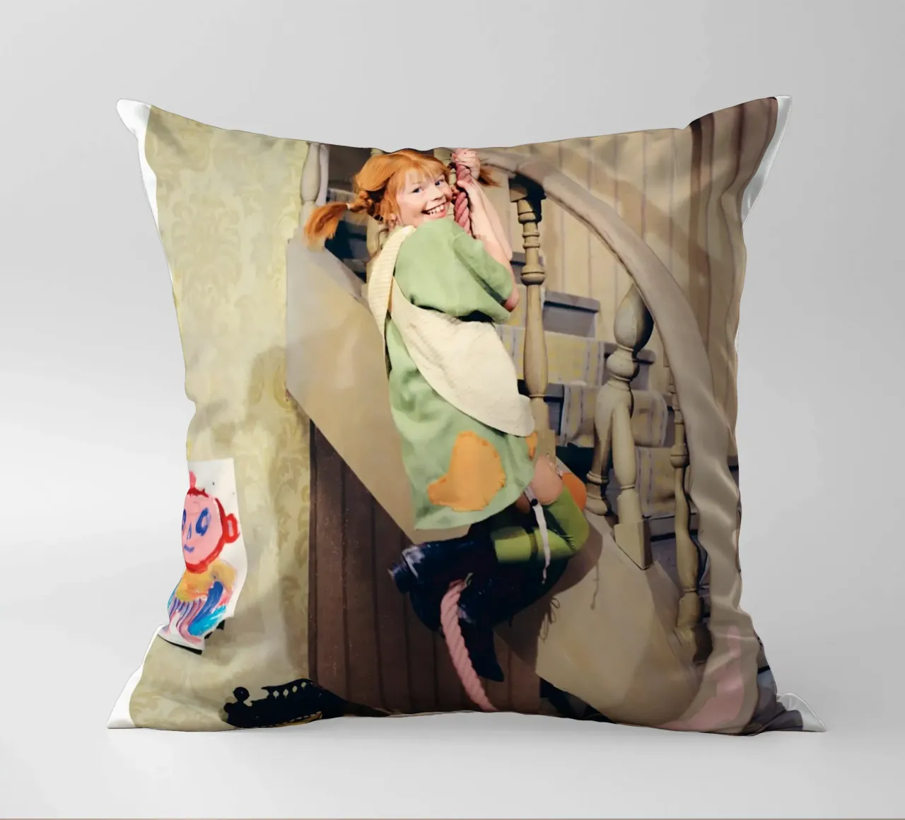 Poster per l'arrampicata di Pippi Calzelunghe cuscino da wongka shop