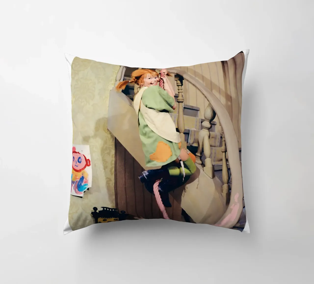 Poster per l'arrampicata di Pippi Calzelunghe cuscino da wongka shop