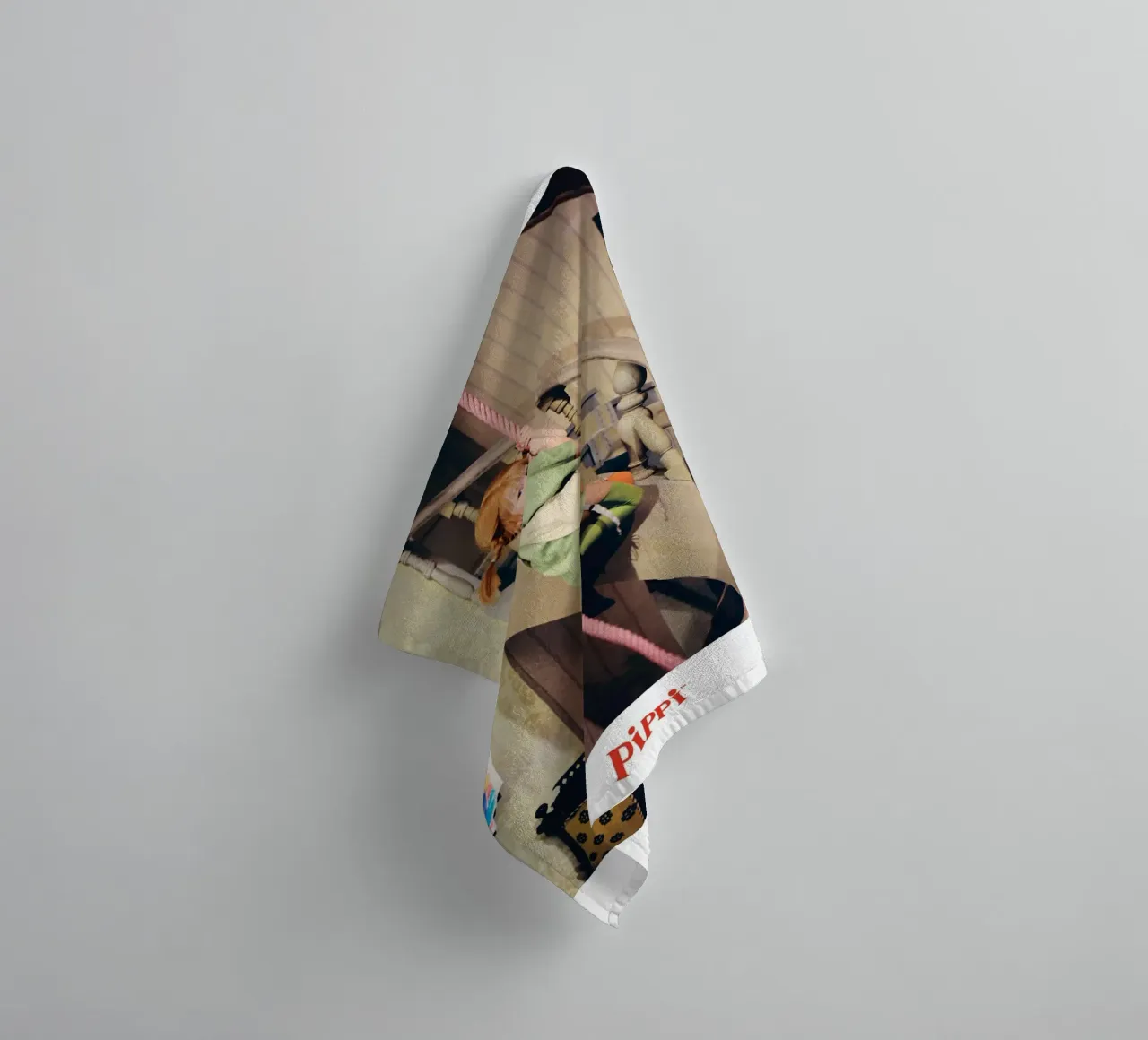 Poster per l'arrampicata di Pippi Calzelunghe asciugamano da bagno da wongka shop