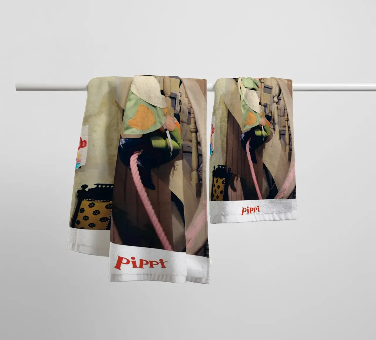 Poster per l'arrampicata di Pippi Calzelunghe asciugamano da bagno da wongka shop