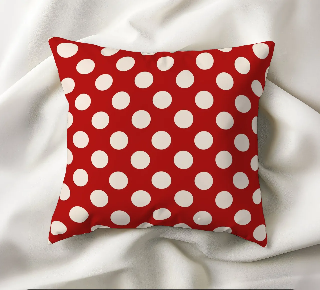 Polka dots on red cuscino da TijanaArtStudio88