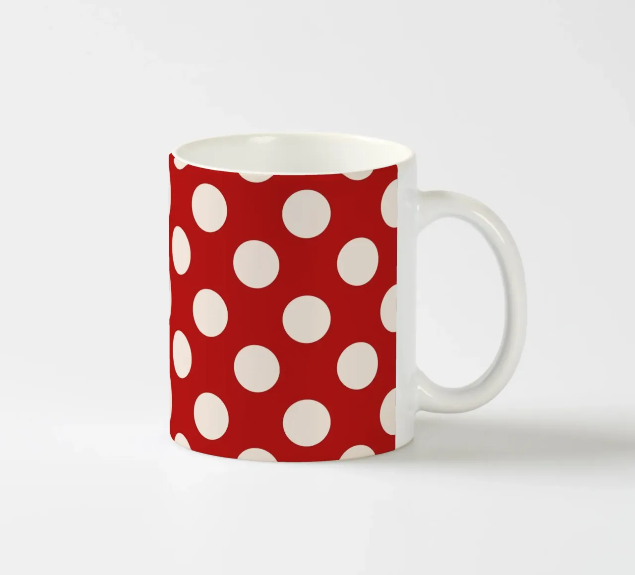 Polka dots on red tazza in ceramica da TijanaArtStudio88
