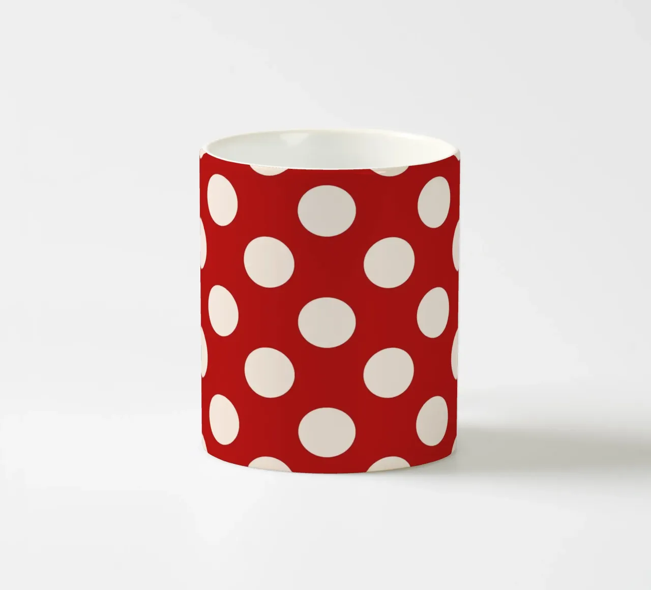 Polka dots on red tazza in ceramica da TijanaArtStudio88