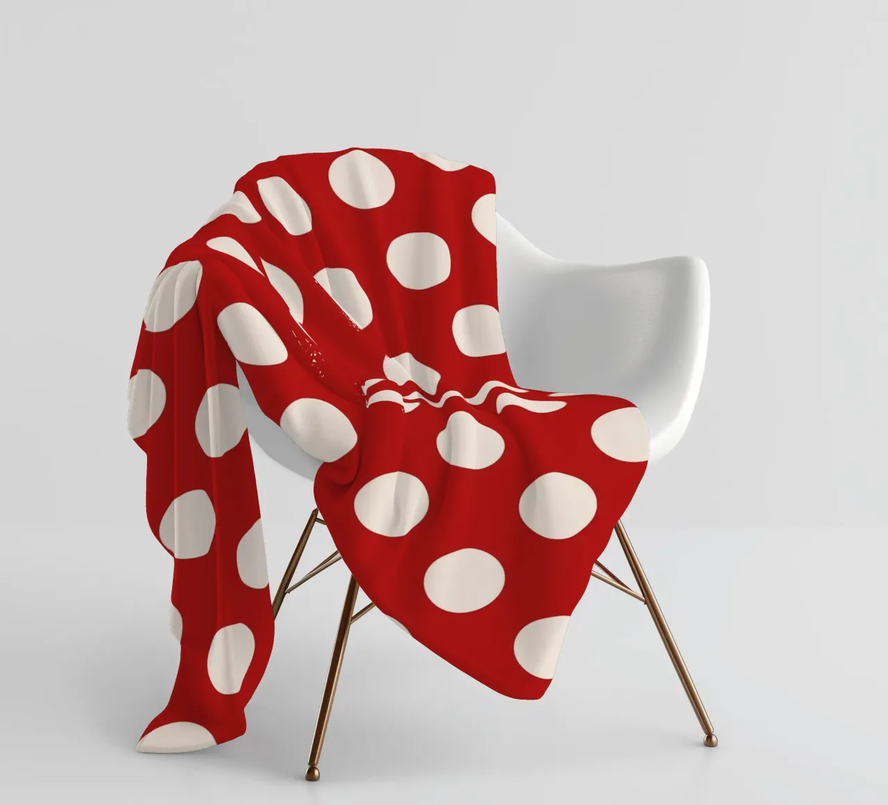 Polka dots on red coperta in pile da TijanaArtStudio88