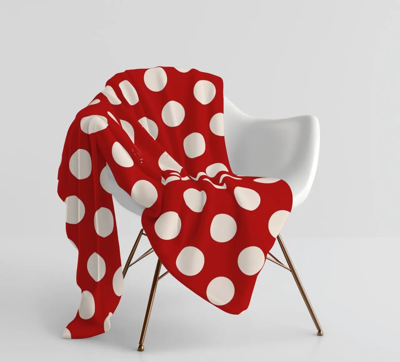 Polka dots on red coperta in pile da TijanaArtStudio88