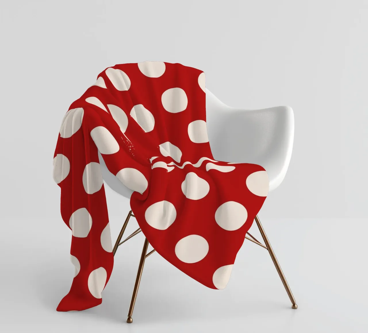 Polka dots on red coperta in pile da TijanaArtStudio88