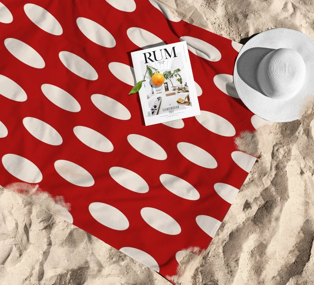 Polka dots on red telo mare da TijanaArtStudio88