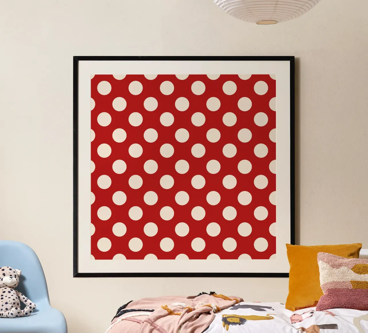 Polka dots on red carta hahnemühle da TijanaArtStudio88