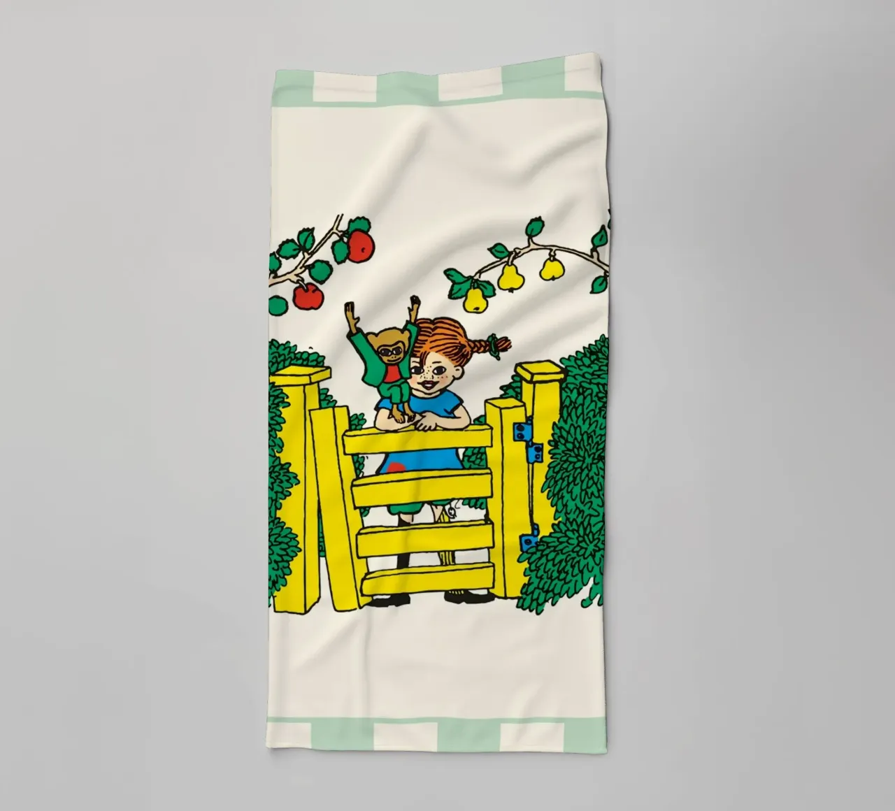Poster di Pippi Calzelunghe in giardino asciugamano da bagno da wongka shop