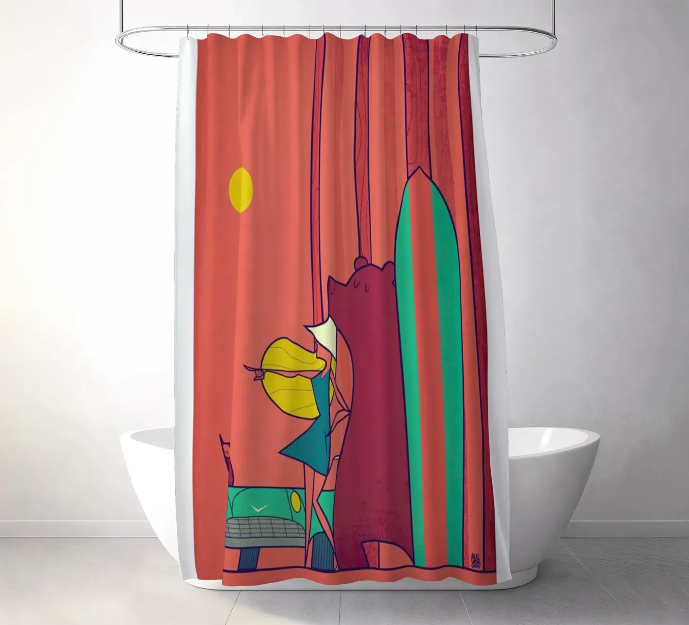 SURF douchegordijn van Ale Giorgini