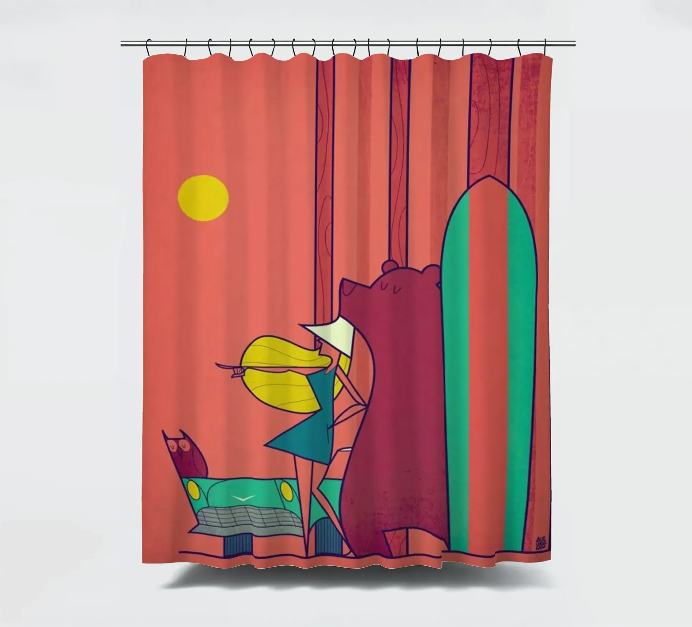 SURF douchegordijn van Ale Giorgini