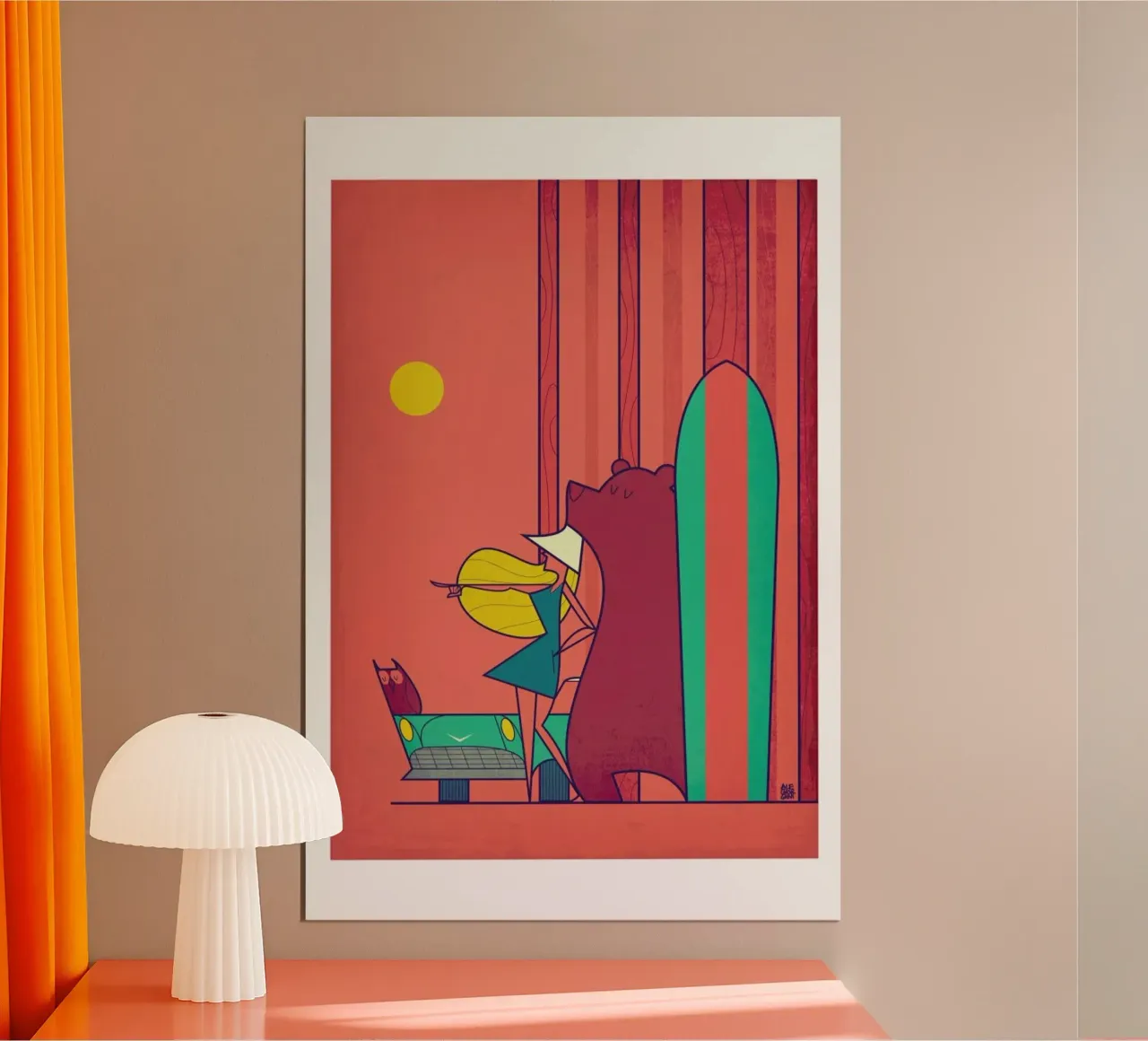 SURF poster con telaio in alluminio da Ale Giorgini