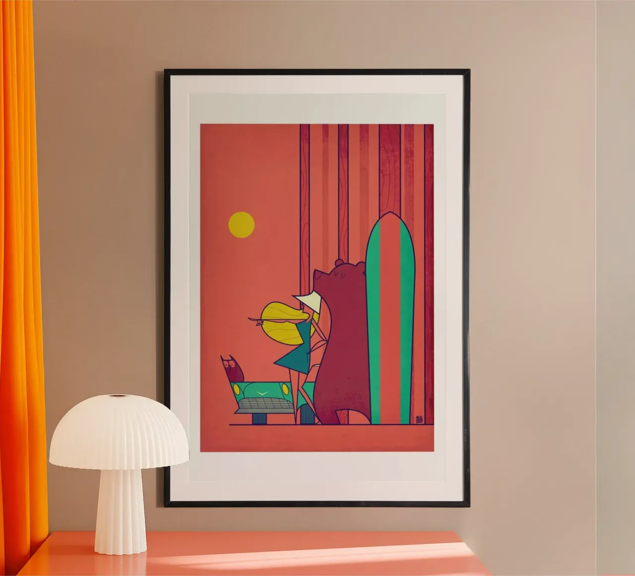 SURF poster con telaio in alluminio da Ale Giorgini