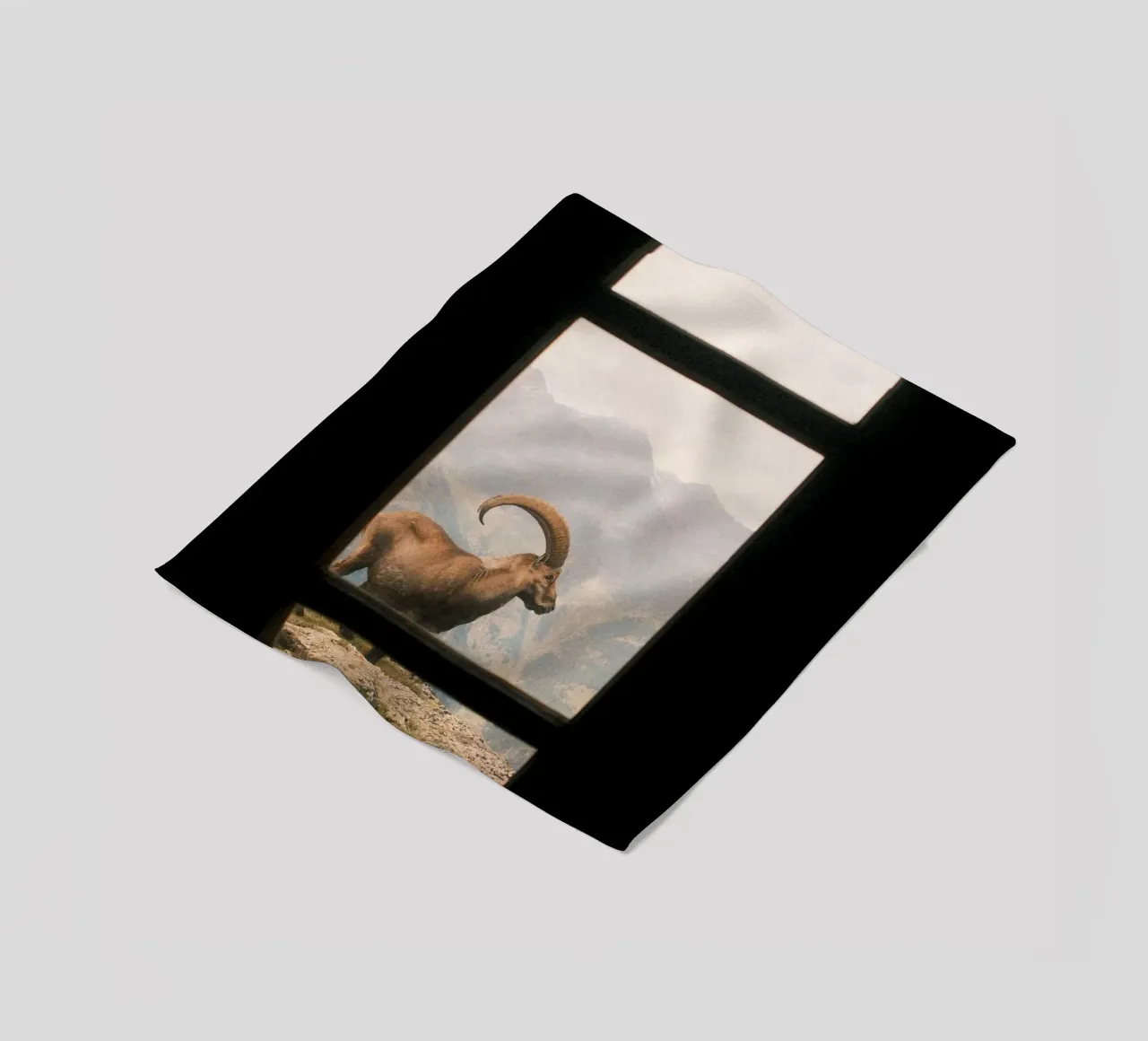 Alpine Ibex Vista: Mountain Majesty fleece blanket by FujiSwiss