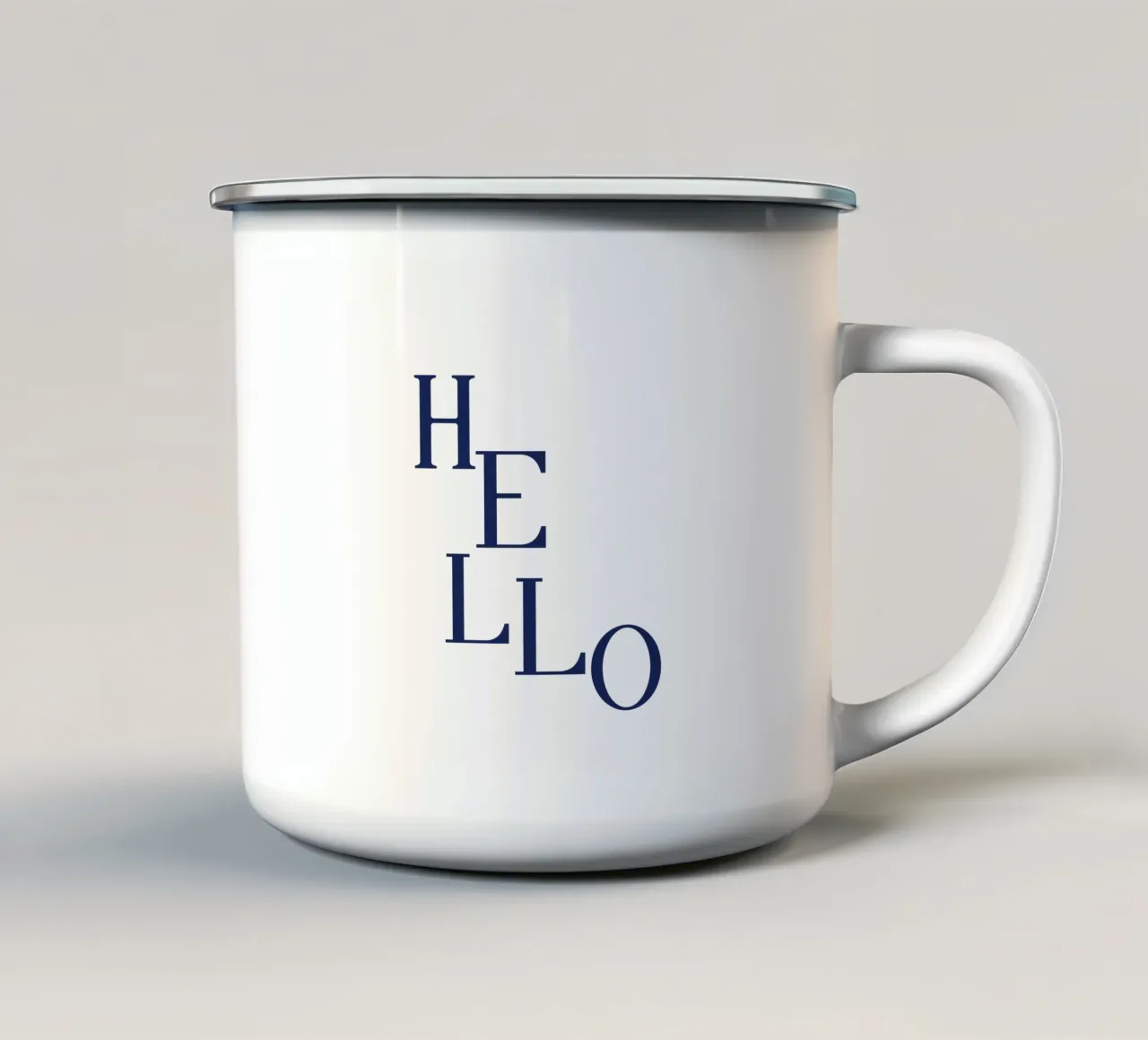 Poster, quaderno, tazza, cuscino, borsa con decorazione murale HELLO tazza in smalto da StrindesignStudio