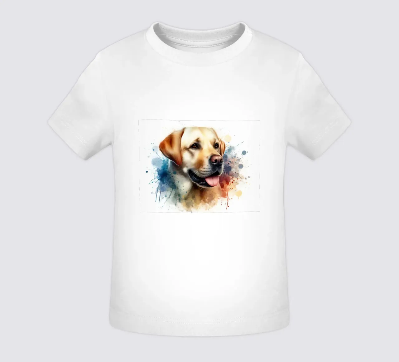 Watercolor Portrait of a Golden Labrador baby t-shirt by 🥝 KIWI STORE